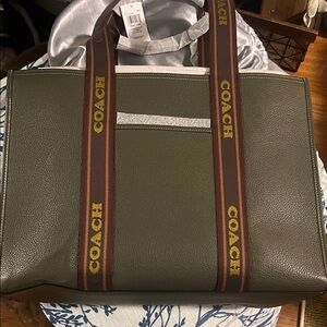 Coach Olive and Brown Tote Bag